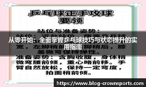 从零开始：全面掌握乒乓球技巧与状态提升的实用指南